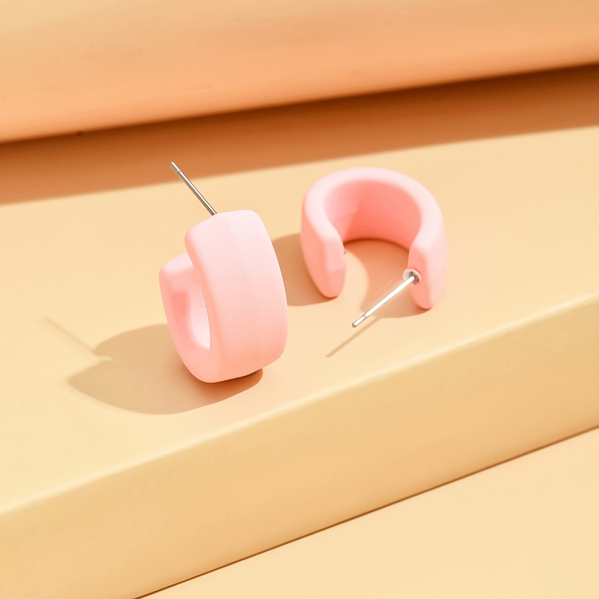 Acrylic Hoop Earrings Stainless Steel Ear Drops - Casual Wear